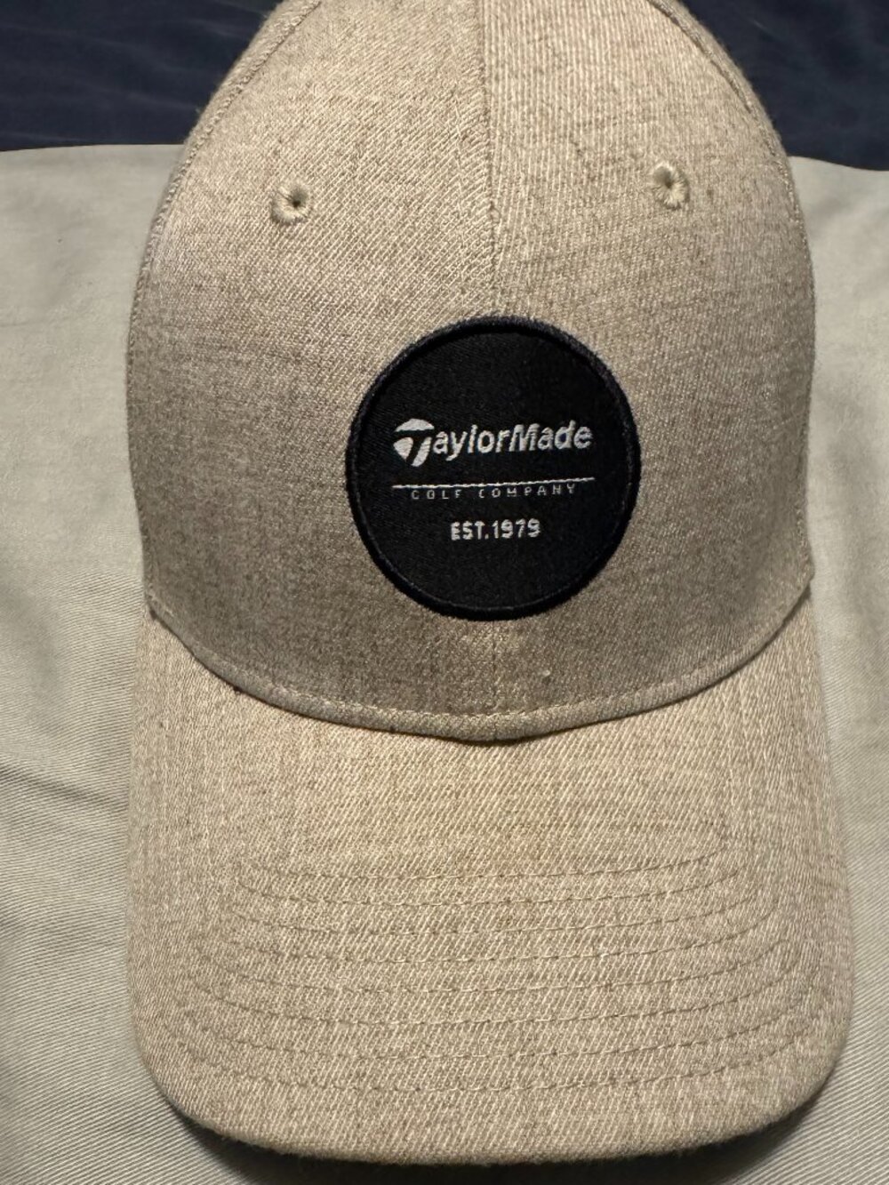 Taylormade New Era 39thirty Beige Fitted Hat Medium/Large
